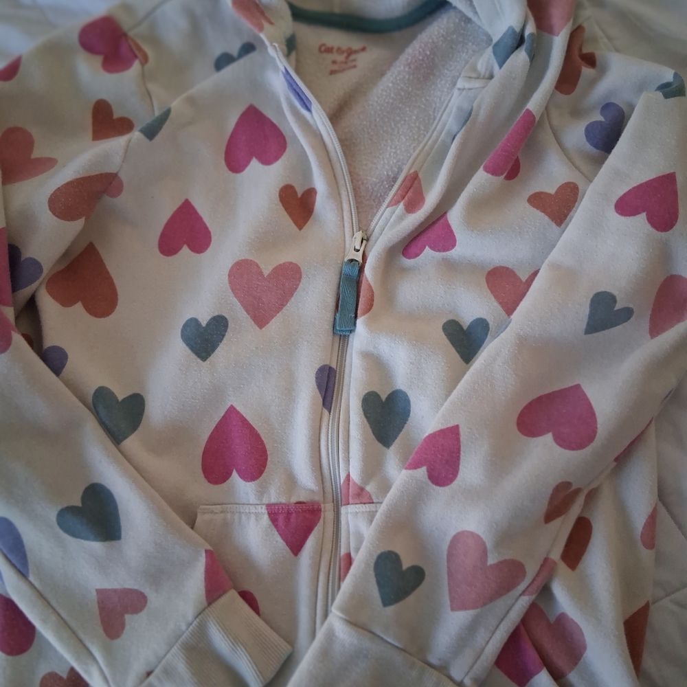 Cat & Jack Pink Heart Zip-Up Jacket